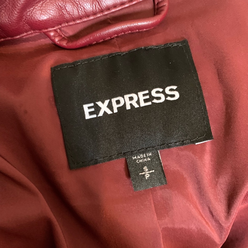 Express red leather jacket